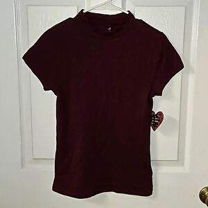 Splash Junior Cinnamon Maroon Short Sleeve Crew Neck Shirt 95% Cotton 5% Spandex